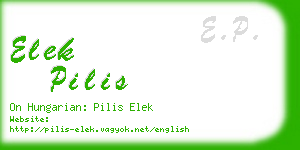 elek pilis business card